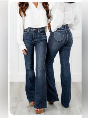 NWT Judy Blue The Amelia High Rise Tummy Control Raw Hem Flare Jeans Size 9/29